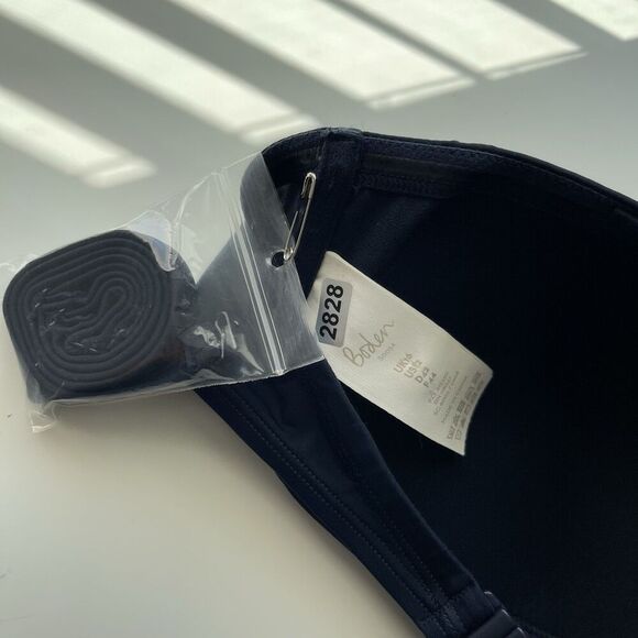 Boden Bikini Top Sz 12 Blue Sardinia Halter Strapless Gathered Swim Beach Summer - Picture 4 of 8